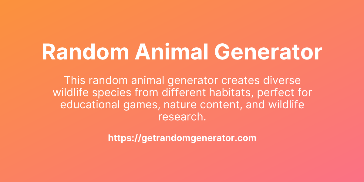 Random Animal Generator - Get Random Generator