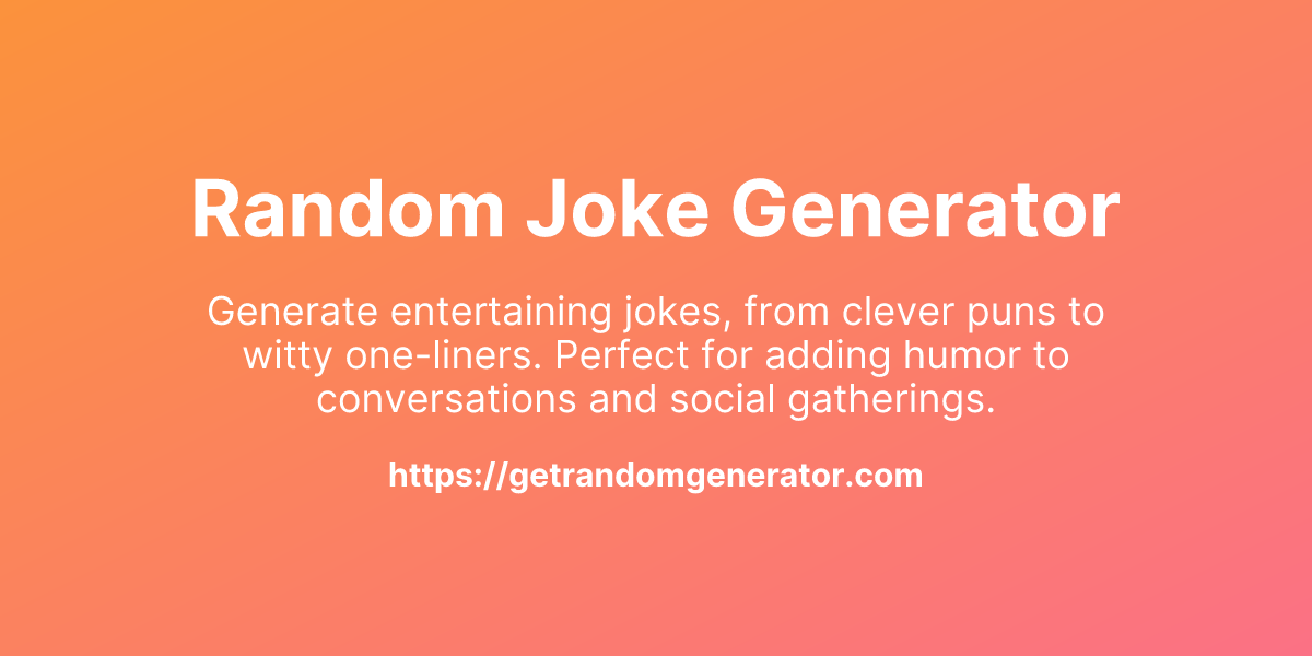 Random Joke Generator - Get Random Generator