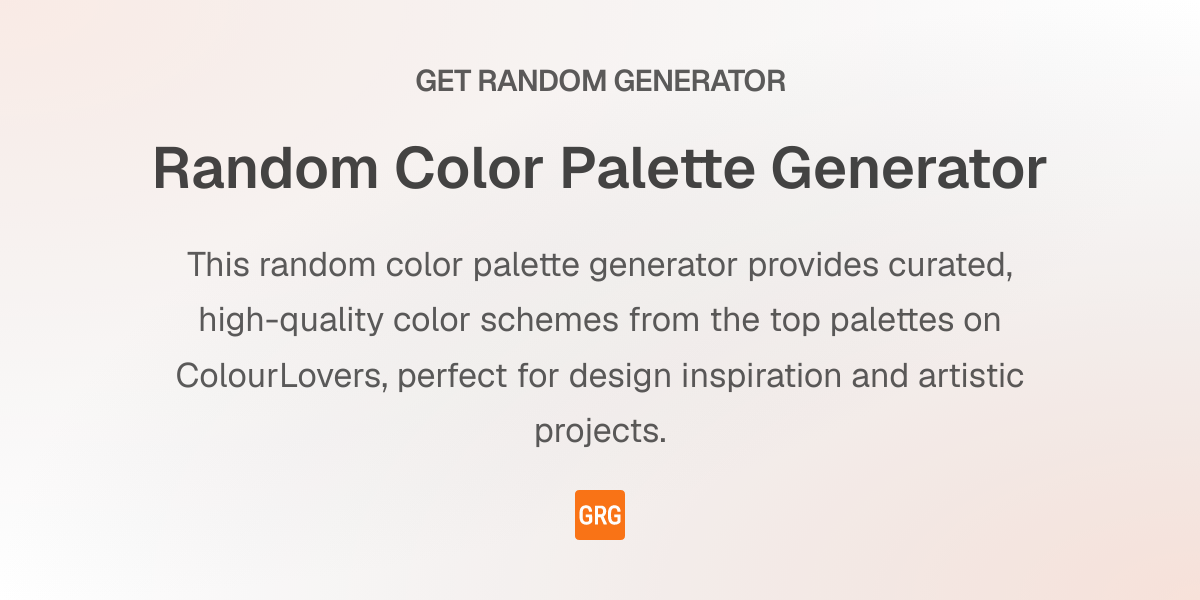 Random Color Palette Generator - Get Random Generator
